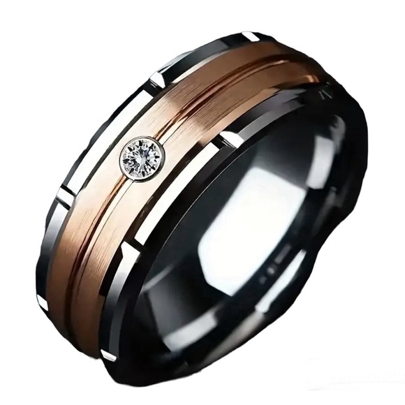 Men’s Trendy Rose Plated Band - Picture 4 of 6